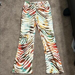 Escada vintage flare multicolor zebra pants